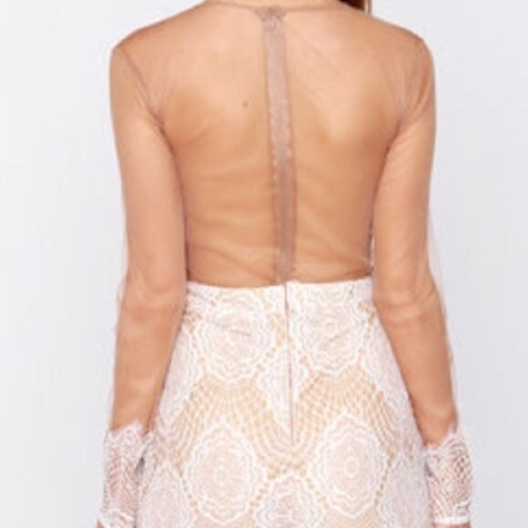 NWOT! Luxxel love lace dress in white/nude. - Picture 2 of 8